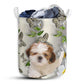 Shih Tzu Oil Painting Laundry Basket For Bathroom Bedroom Storage