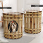 Shih Tzu Wooden Barrel Laundry Basket For Room Home Organizer