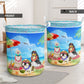 Shih Tzu Beach Summer Laundry Basket For Room Home Organizer