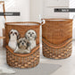 Shih Tzu Dog Rattan Texture So Cute Laundry Basket For Room Home Organizer