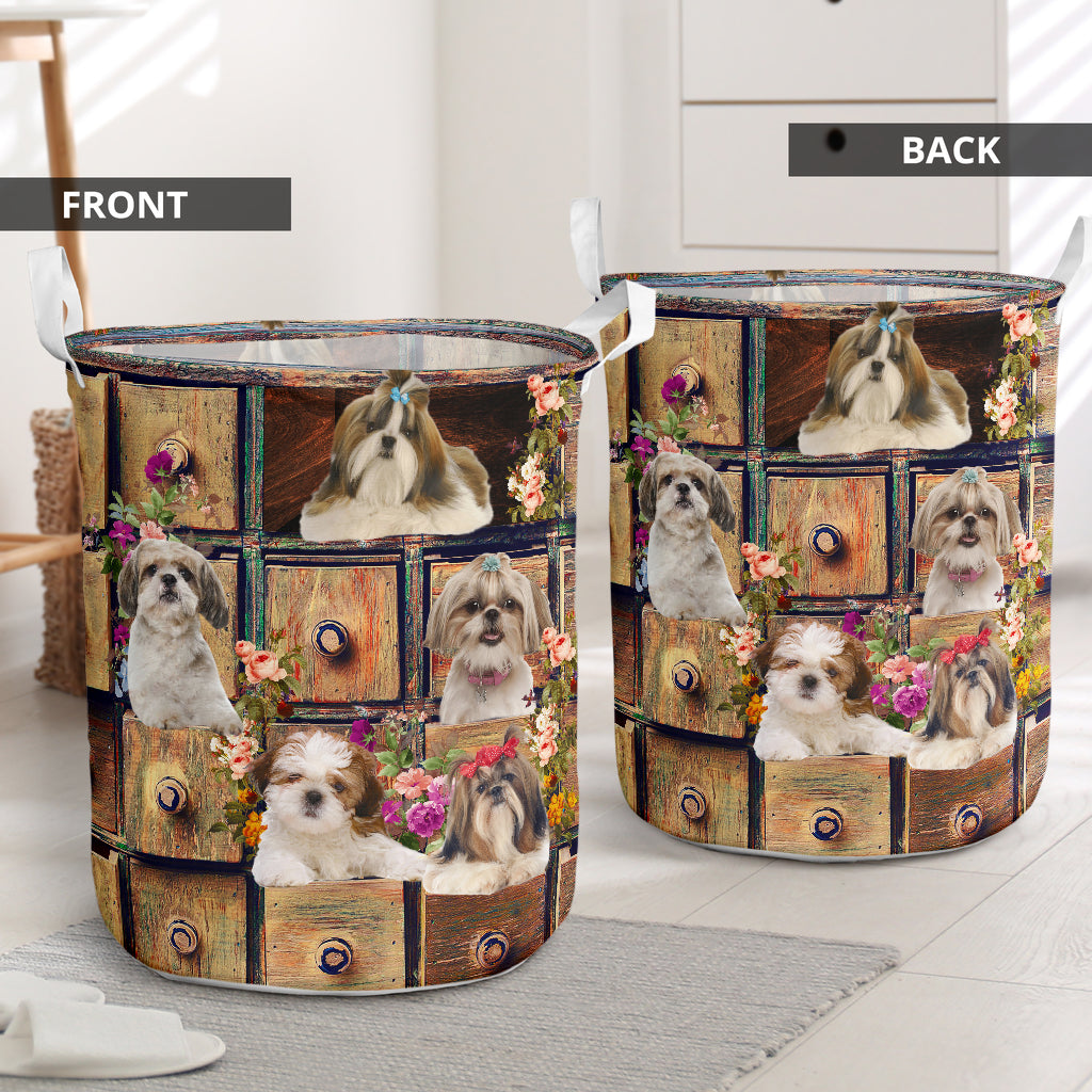 Shih Tzu Drawer Laundry Basket For Room Home Organizer