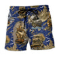 Pirate Ship Sea Beach Shorts Pattern View For Relaxed Vacation Styling