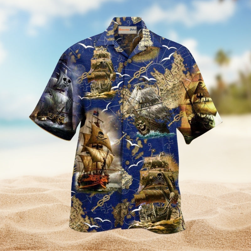 Pirate Ship Adventure Hawaiian Shirt For Creative Spirits Tropical Events And Relaxed Vacation Style