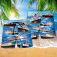 Ship Love Ocean And Sky Hawaiian Print Beach Shorts For Tropical Coastal Getaways