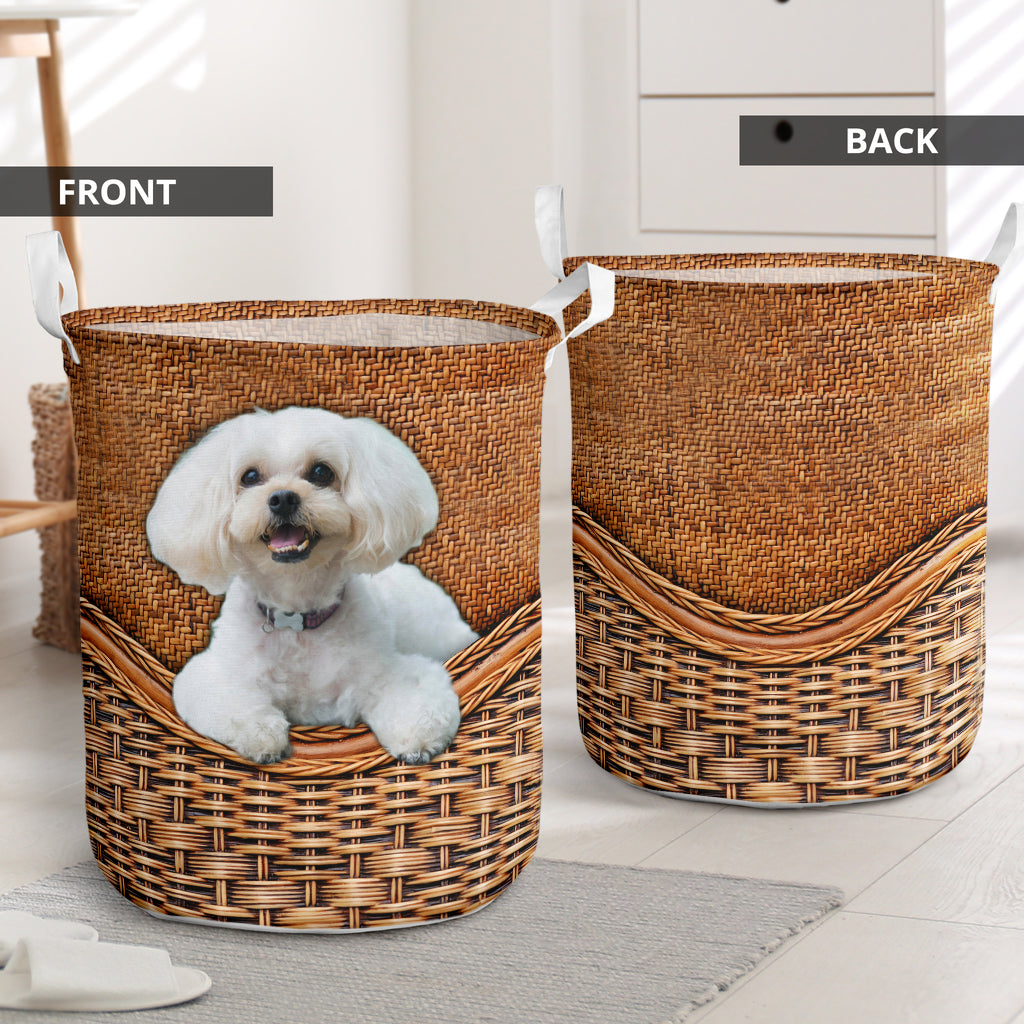 Shipoo Dog Rattan Texture Laundry Basket For Room Home Organizer