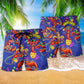Shrimp Mardi Gras Love Animals Hawaiian Print Beach Shorts For Seaside Summer Adventures