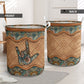 Sign Language Rattan Mandala Laundry Basket For Room Home Organizer