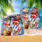 Skiing Santa Christmas Beach Shorts Design Detail For Coastal Escapes And Daily Wear