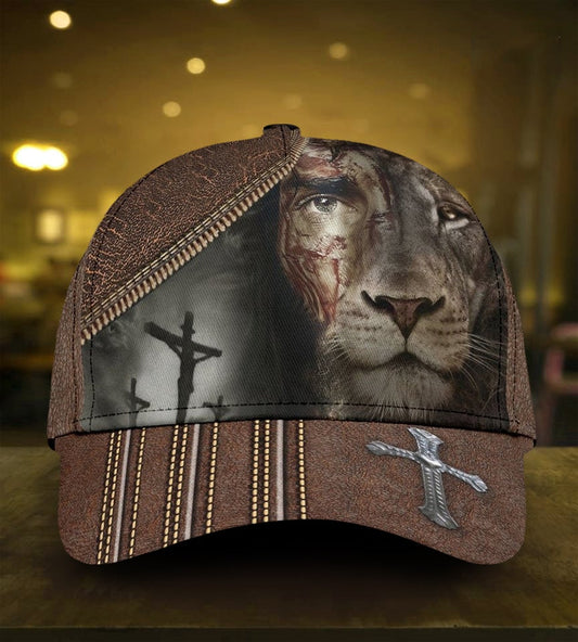 Jesus And Lion Faith Strength Symbol Classic Cap For Holiday Adventures Parties And Comfortable Styling