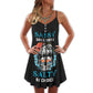 Skull Sassy Skull Salty By Choice V-Neck Sleeveless Cami Dress For Halloween Gatherings And Casual Styling
