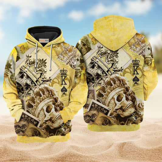 Skull Ace Gambling Hoodie For Alternative Outfits Travel And Distinctive Casual Wear