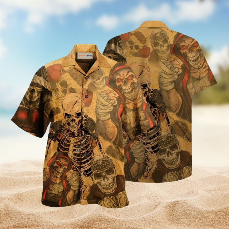 Skull Amazing Boxer Hawaiian Shirt For Bold Summer Parties Beach Travel And Alternative Casual Style