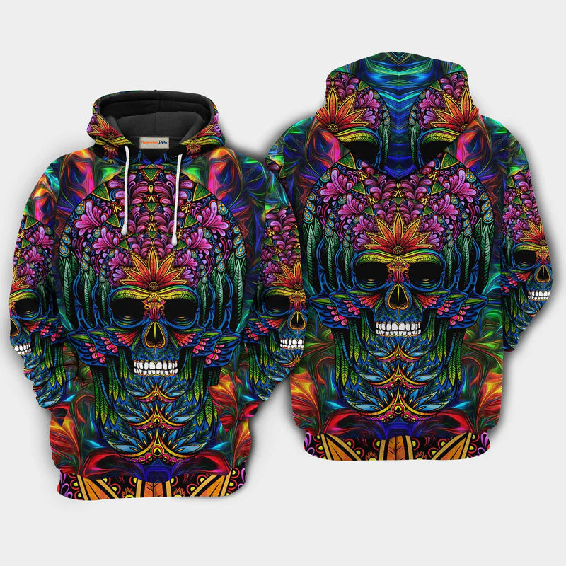 Colorful Skull Hoodie For Gothic Inspired Travel Casual Style And Gift Giving