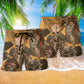 Vintage Cool Skull Classic Beach Shorts Print Detail For Beach Activities And Vacation Wear