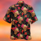 Floral Skull Hawaiian Shirt With Detailed Graphic For Coastal Adventures Summer Events And Everyday Comfort