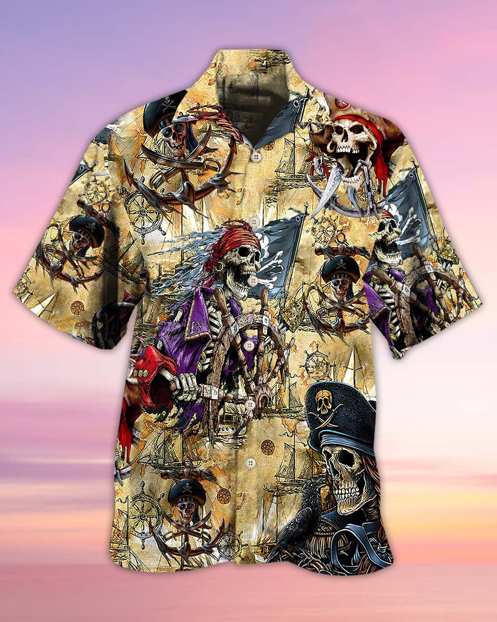 Skull Nautical Pirate Amazing Hawaiian Shirt For Poolside Relaxation And Sunny Getaways