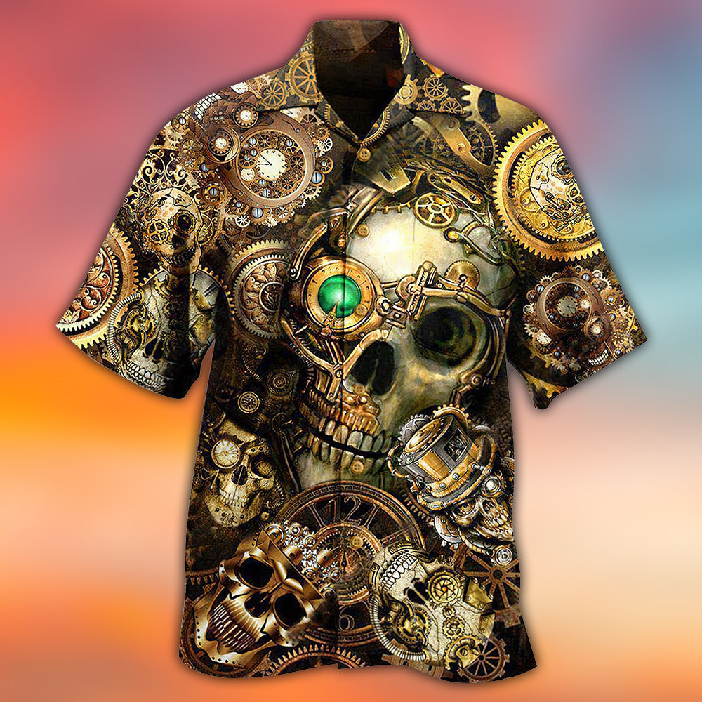 Steampunk Skull Amazing Hawaiian Shirt Design View For Resort Travel And Thoughtful Gifting