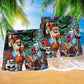 Christmas Skull Beach Shorts Pattern Detail For Sunny Day Adventures And Relaxed Casual Wear