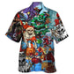 Vintage Skull Christmas Scary Hawaiian Shirt Design Detail For Beach Days And Holiday Travel