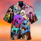 Skull And Ice Cream Hawaiian Shirt With Detailed Graphic For Tropical Holiday Resort Parties And Everyday Style