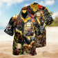 Vintage Skull Artwork Hawaiian Shirt For Island Vacations, Resort Wear, And Relaxed Seasonal Style