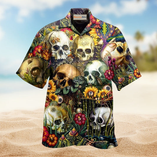 Skull Back To The Beginning Hawaiian Shirt For Island Parties Bold Artwork And Everyday Summer Style