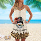 Skull Beach Salty Lil Beach V-Neck Sleeveless Cami Dress For Travel And Expressive Warm Weather Fashion