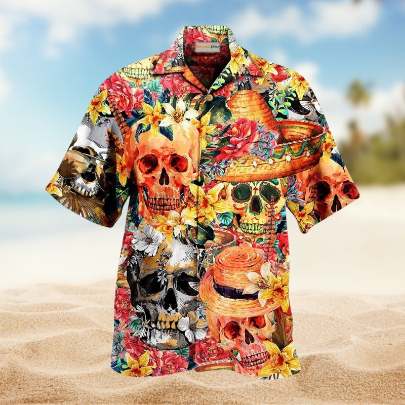 Coastal Funny Waterskiing Water Activity Hawaiian Shirt Fabric Pattern Detail For Island Holidays
