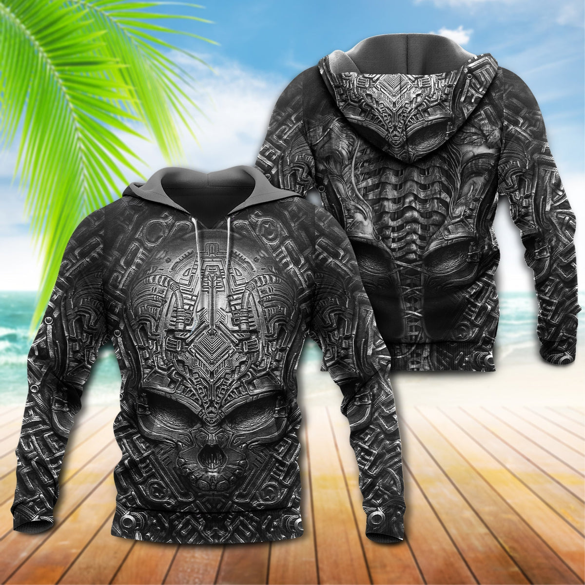 Black Dark Skull Leather Hoodie For Gothic Art Lovers Daily Wear And Weekend Adventures