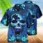 Summer Blue Skull Hawaiian Shirt With All Over Print For Tropical Getaways Outdoor Fun And Everyday Wear