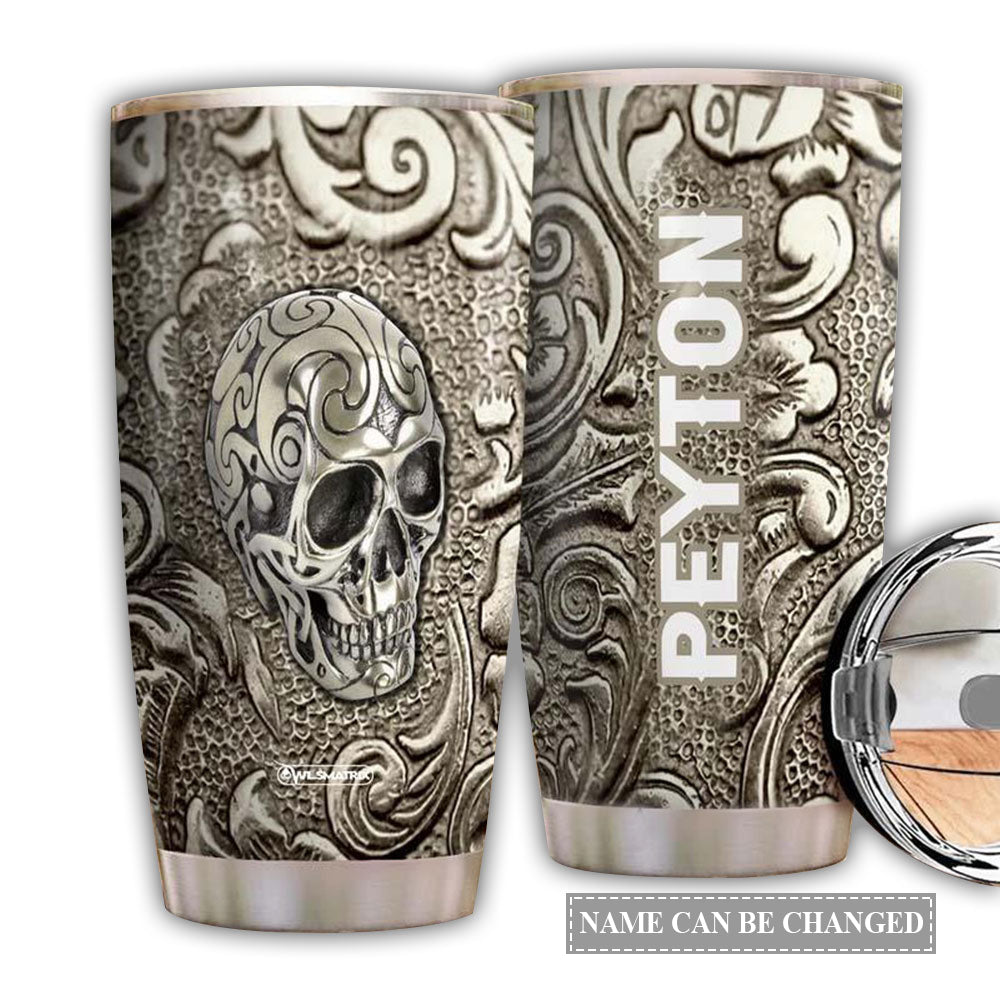 Skull Bronze And Pattern Personalized 20 Oz Tumbler For Coffee Travel And Daily Drinks