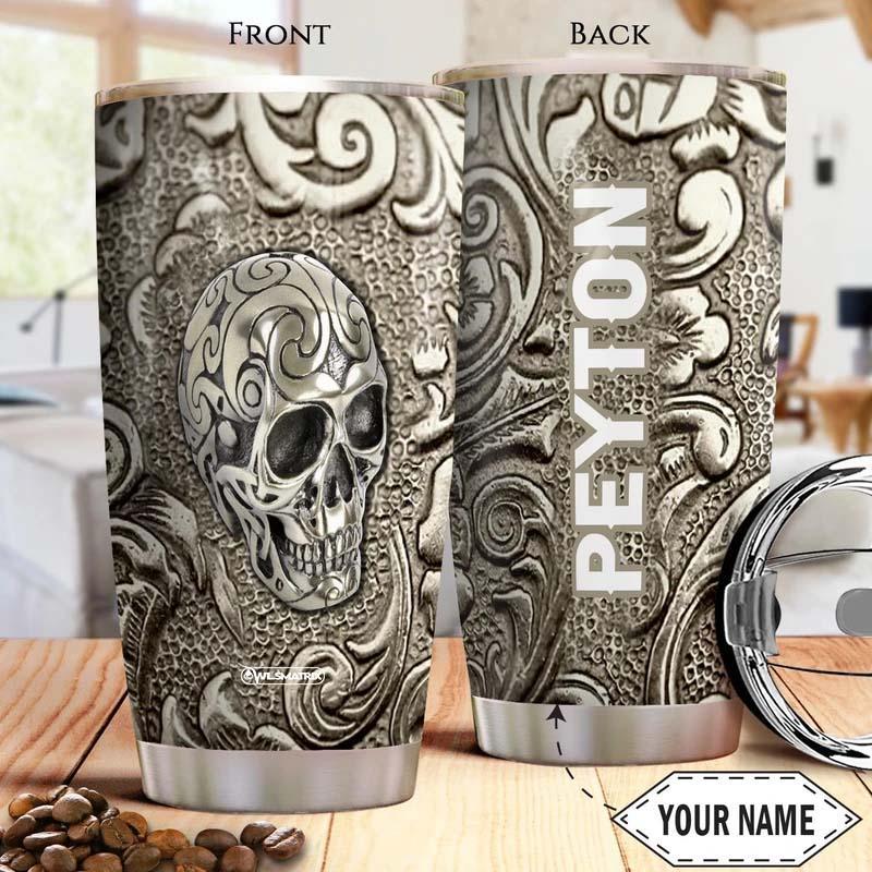 Skull Bronze Personalized 20 Oz Tumbler For Coffee Travel And Daily Drinks