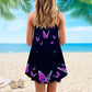 Skull Butterfly Black V-Neck Sleeveless Cami Dress For Weekend Parties And Distinctive Outfits