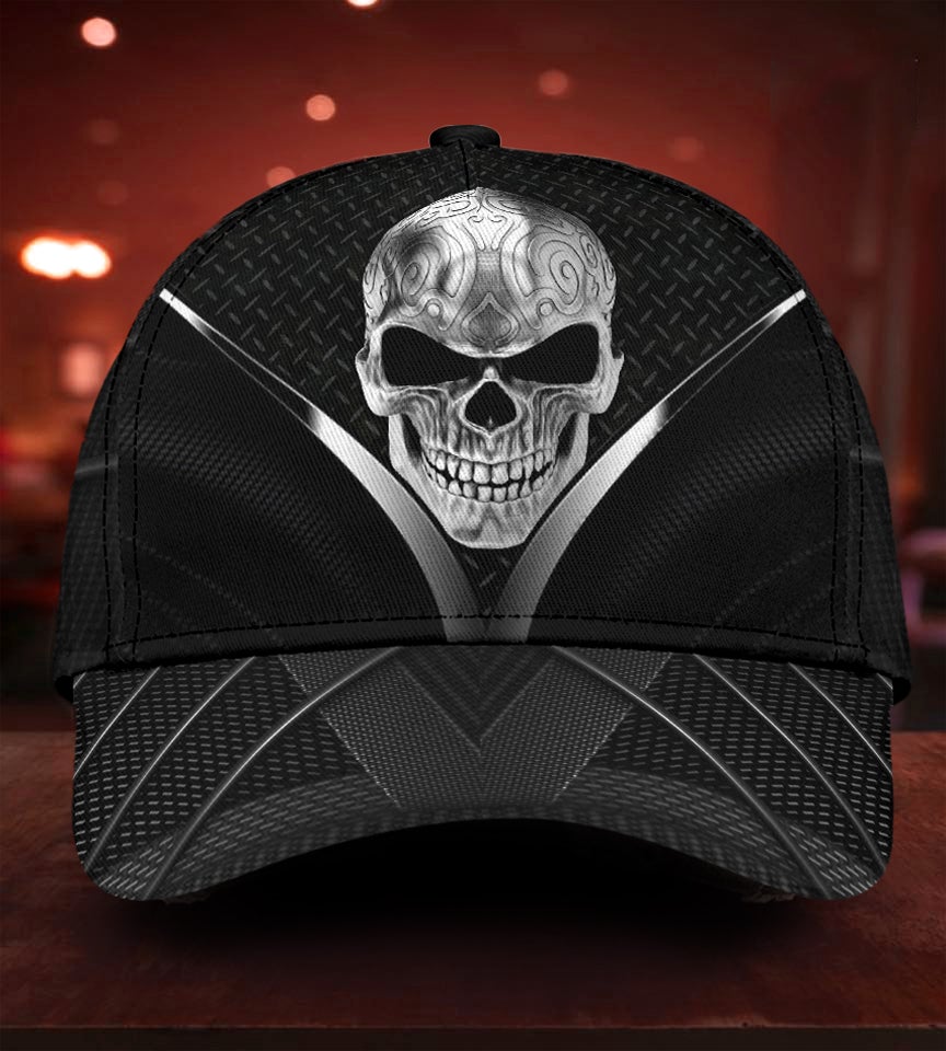 Skull Carbon Black Dark Classic Cap For Seasonal Outings Outdoor Adventures And Daily Wear