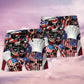 Skull Chef Patriotic Independence Beach Shorts Pattern Detail For Relaxed Warm Weather Outfits