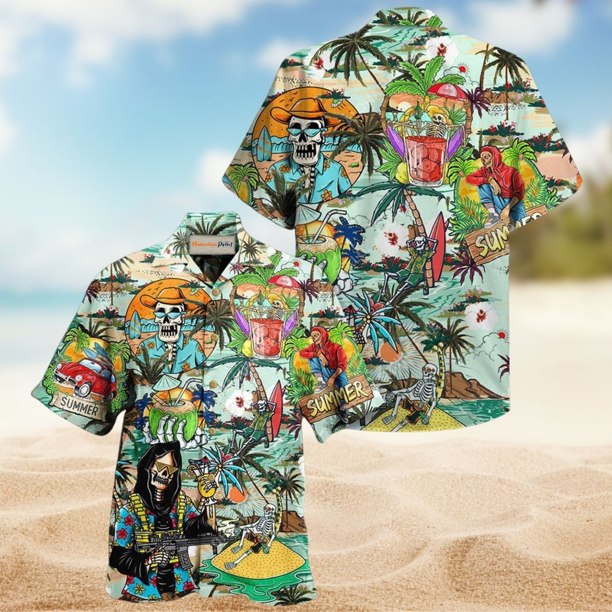Skull Chill Beach Hawaiian Shirt For Island Vacations, Casual Events, And Distinctive Seasonal Style