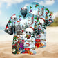 Gothic Skull Graphic Hawaiian Shirt For Tropical Holidays, Outdoor Gatherings, And Everyday Comfort
