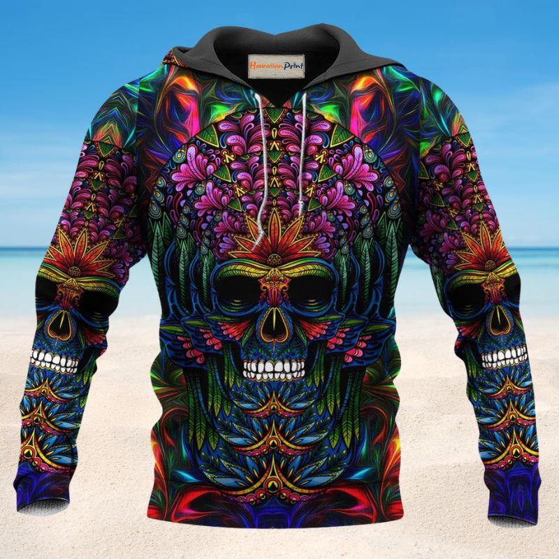 Colorful Skull Hoodie For Alternative Events Seasonal Outings And Gift Ideas
