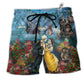 Skull Couple Dancing With Happiness Hawaiian Beach Shorts For Distinctive Warm Weather Style