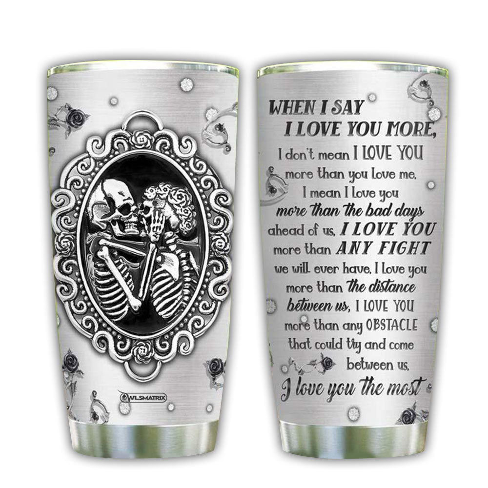 Skull Couple Love You Couple Gift With Sweet Kiss 20 Oz Tumbler For Coffee Travel And Daily Drinks