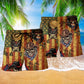 Skull Cowboy Americana Beach Shorts Pattern Detail For Summer Travel And Everyday Comfort