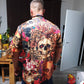 Floral Sugar Skull Hawaiian Shirt With Detailed Graphic For Beach Vacations Casual Parties And Warm Weather Style