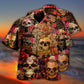 Floral Sugar Skull Hawaiian Shirt With Tropical Pattern For Beach Vacations Casual Parties And Warm Weather Style