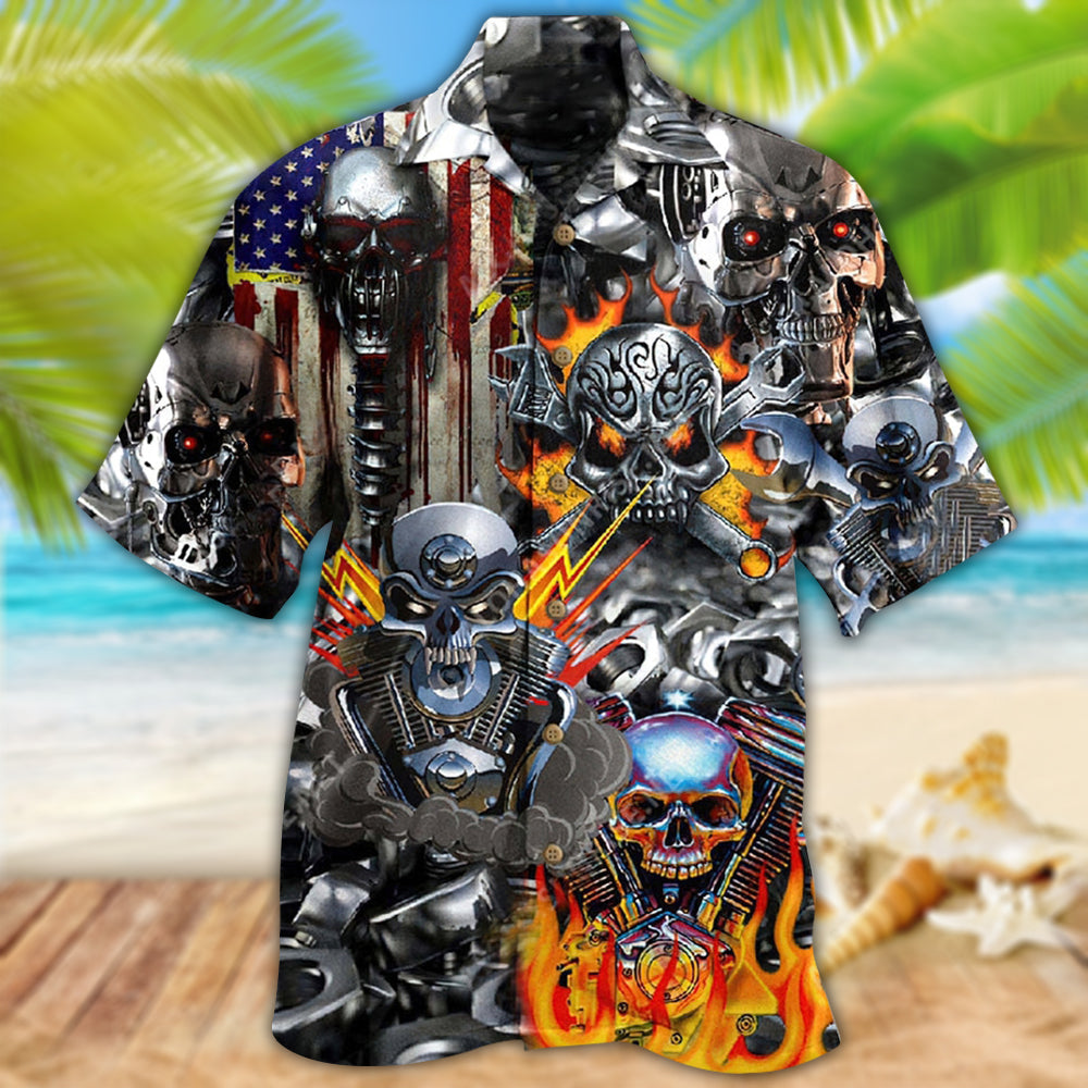 Skull Hawaiian Shirt With Detailed Graphic For Tropical Escapes Resort Wear And Outdoor Celebrations