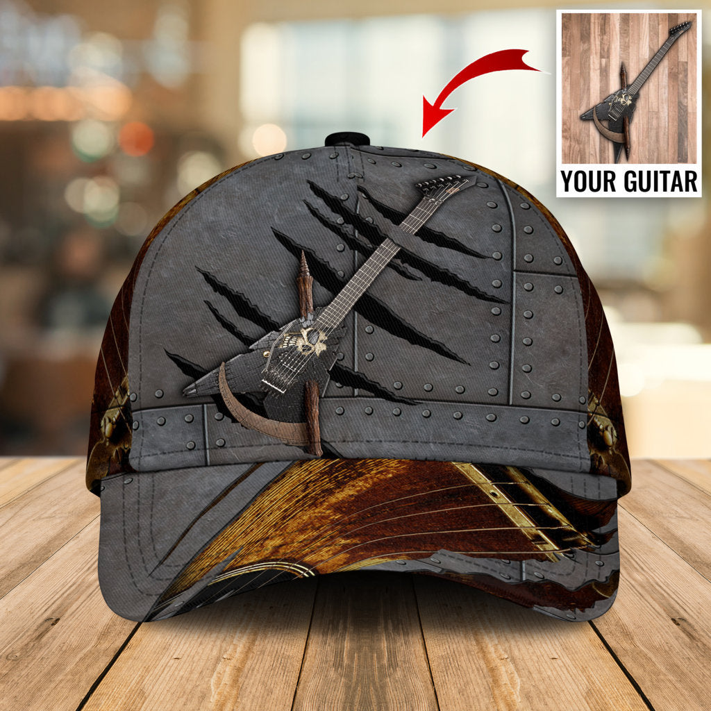 Skull Electric Guitar Custom Photo Classic Cap For Daily Comfort Outdoor Fun And Weekend Vacations