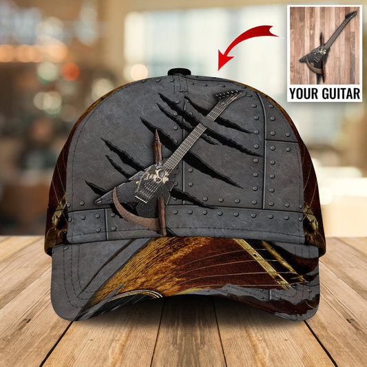 Skull Electric Guitar Custom Photo Classic Cap For Daily Comfort Outdoor Fun And Weekend Vacations