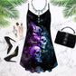 Skull Faith Hope Love Mysterious V-Neck Sleeveless Cami Dress For Travel And Expressive Warm Weather Fashion