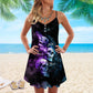 Skull Faith Hope Love Mysterious V-Neck Sleeveless Cami Dress For Travel And Expressive Warm Weather Fashion