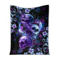Skull Faith Hope Love Tropical Floral Flannel Blanket For Cozy Bedroom Sofa Decor