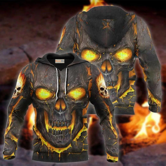 Skull Fire Hoodie For Gothic Inspired Travel Casual Style And Gift Giving